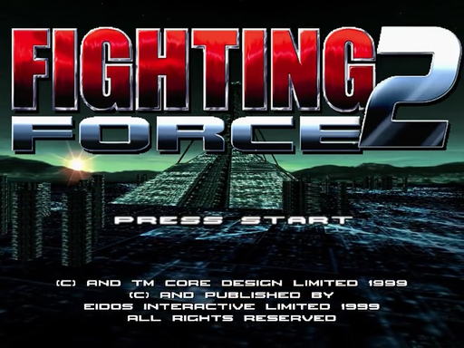 Fighting Force 2 title screen for Sega Dreamcast